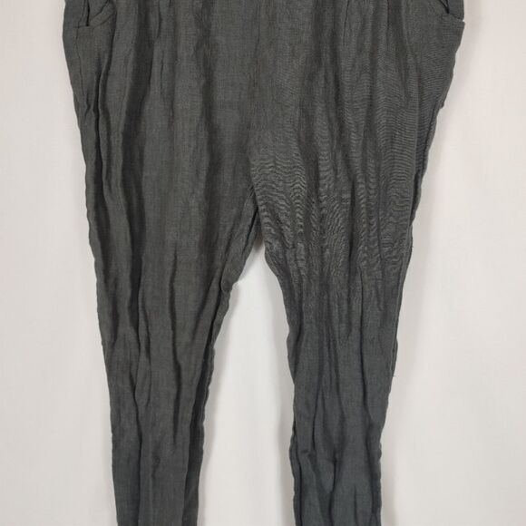 Ruby Yaya Gray Linen Pants Straight Leg Women's Si - Picture 3 of 7